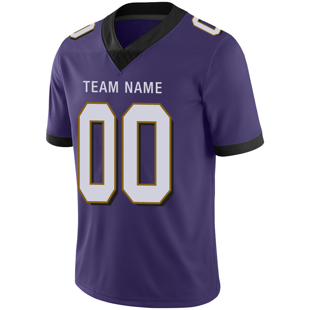 Custom B.Raven Men's American Purple Vapor Limited Stitched Football Jersey view 4