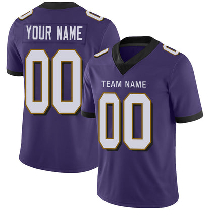 Custom B.Raven Stitched American Football Jerseys Personalize Birthday Gifts Purple Jersey - Main View