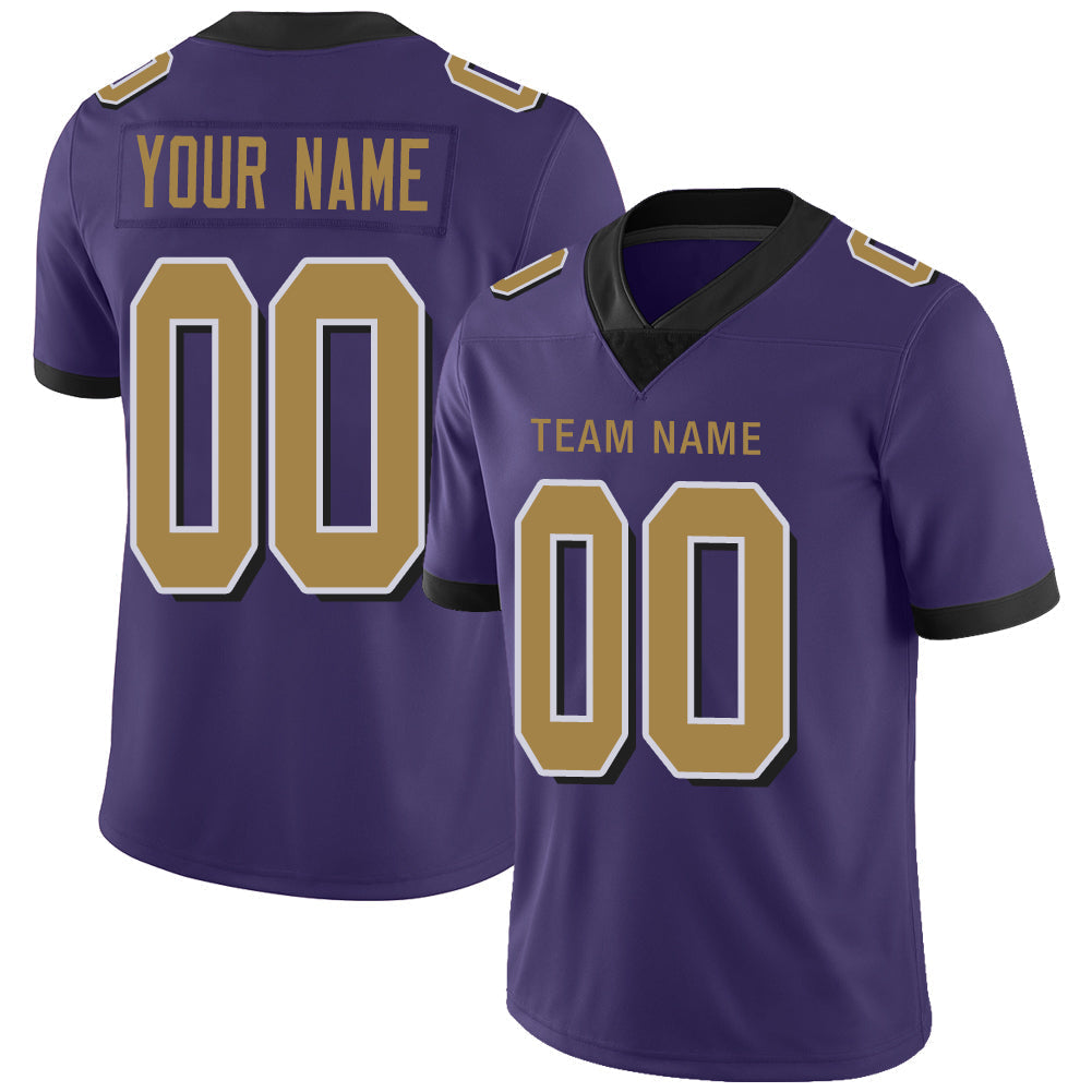 Custom B.Raven Stitched American Football Jerseys Personalize Birthday Gifts Purple Jersey - Main View