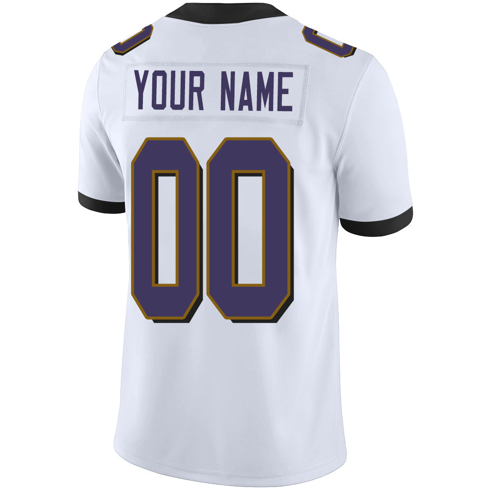 Custom B.Raven Stitched American Football Jerseys Personalize Birthday Gifts White Jersey view 3