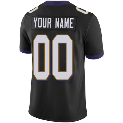Custom B.Raven Men's American Black Vapor Limited Stitched Football Jersey view 3
