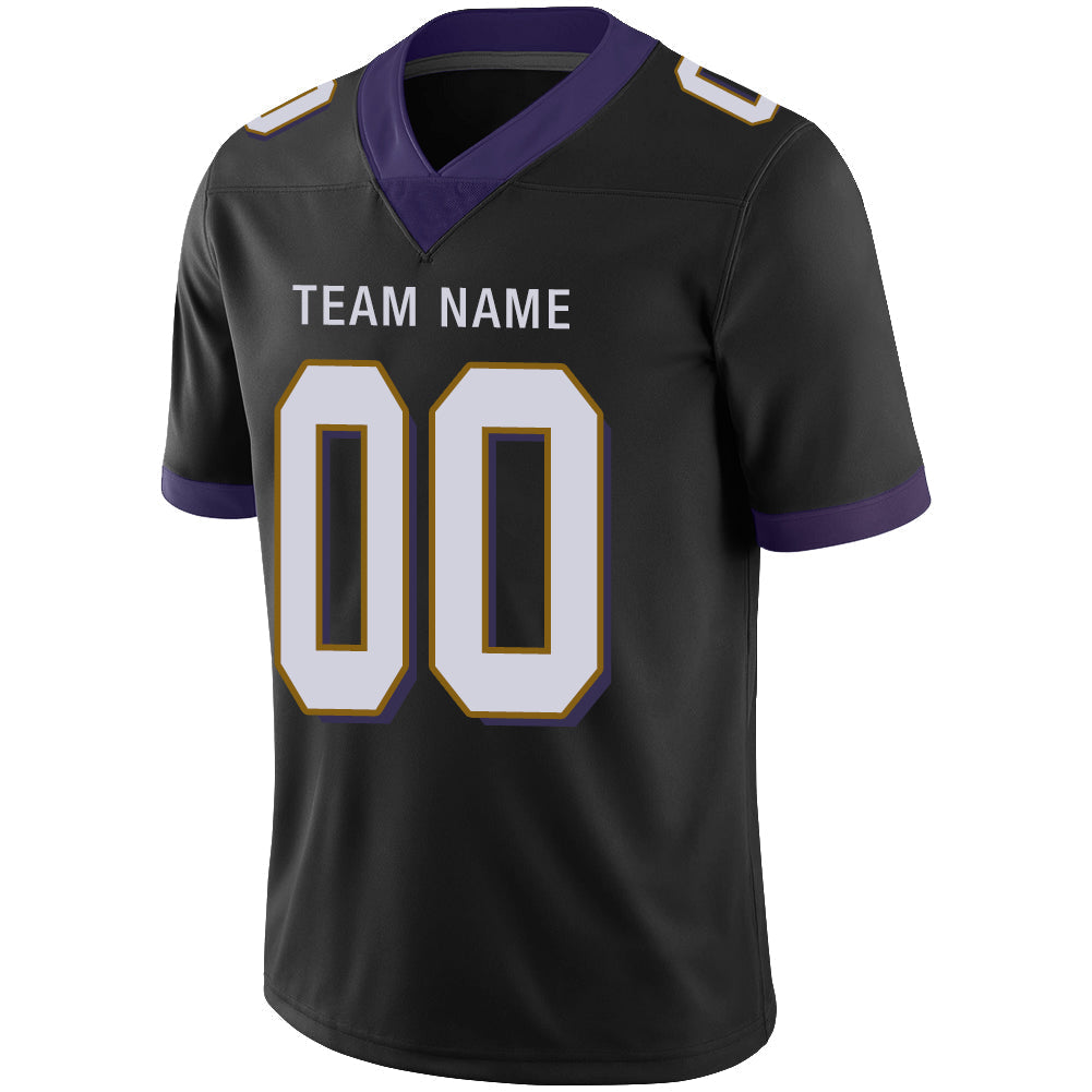 Custom B.Raven Men's American Black Vapor Limited Stitched Football Jersey view 4