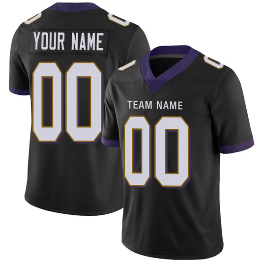 Custom B.Raven Men's American Black Vapor Limited Stitched Football Jersey - Main View