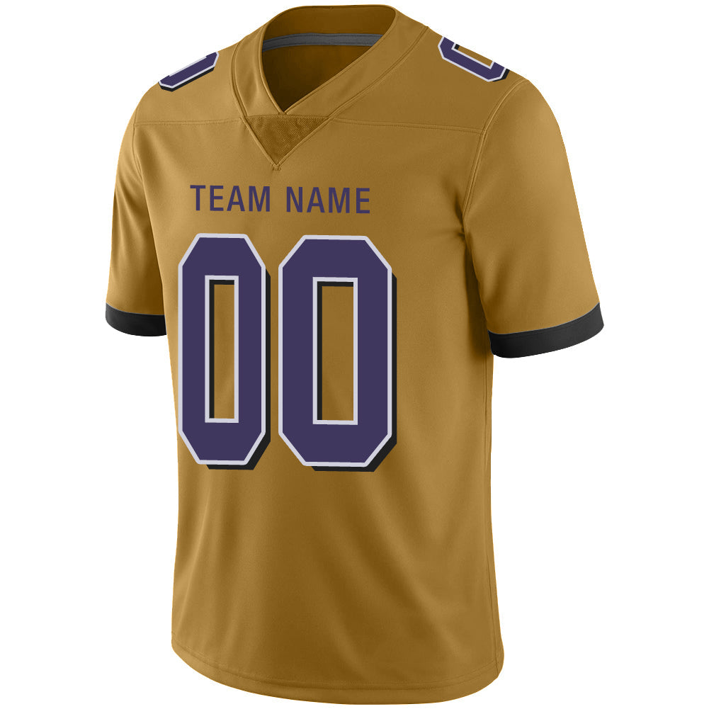 Custom B.Raven Stitched American Football Jerseys Personalize Birthday Gifts Gold Jersey view 4