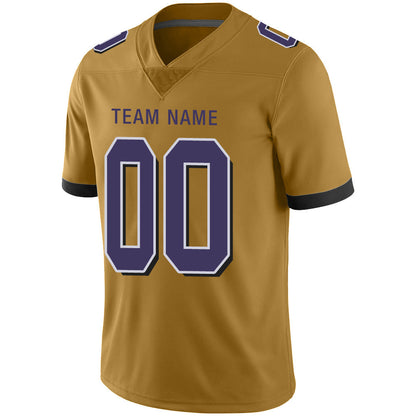 Custom B.Raven Stitched American Football Jerseys Personalize Birthday Gifts Gold Jersey view 4