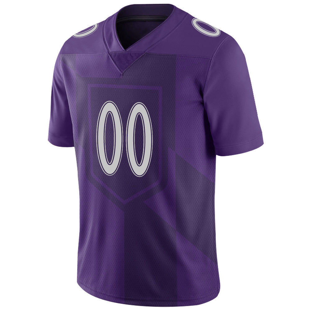 Custom B.Raven Men's American Purple City Vapor Limited Stitched Football Jersey view 4