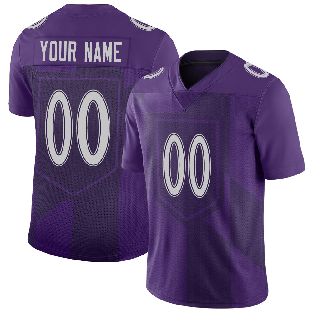 Custom B.Raven Men's American Purple City Vapor Limited Stitched Football Jersey - Main View