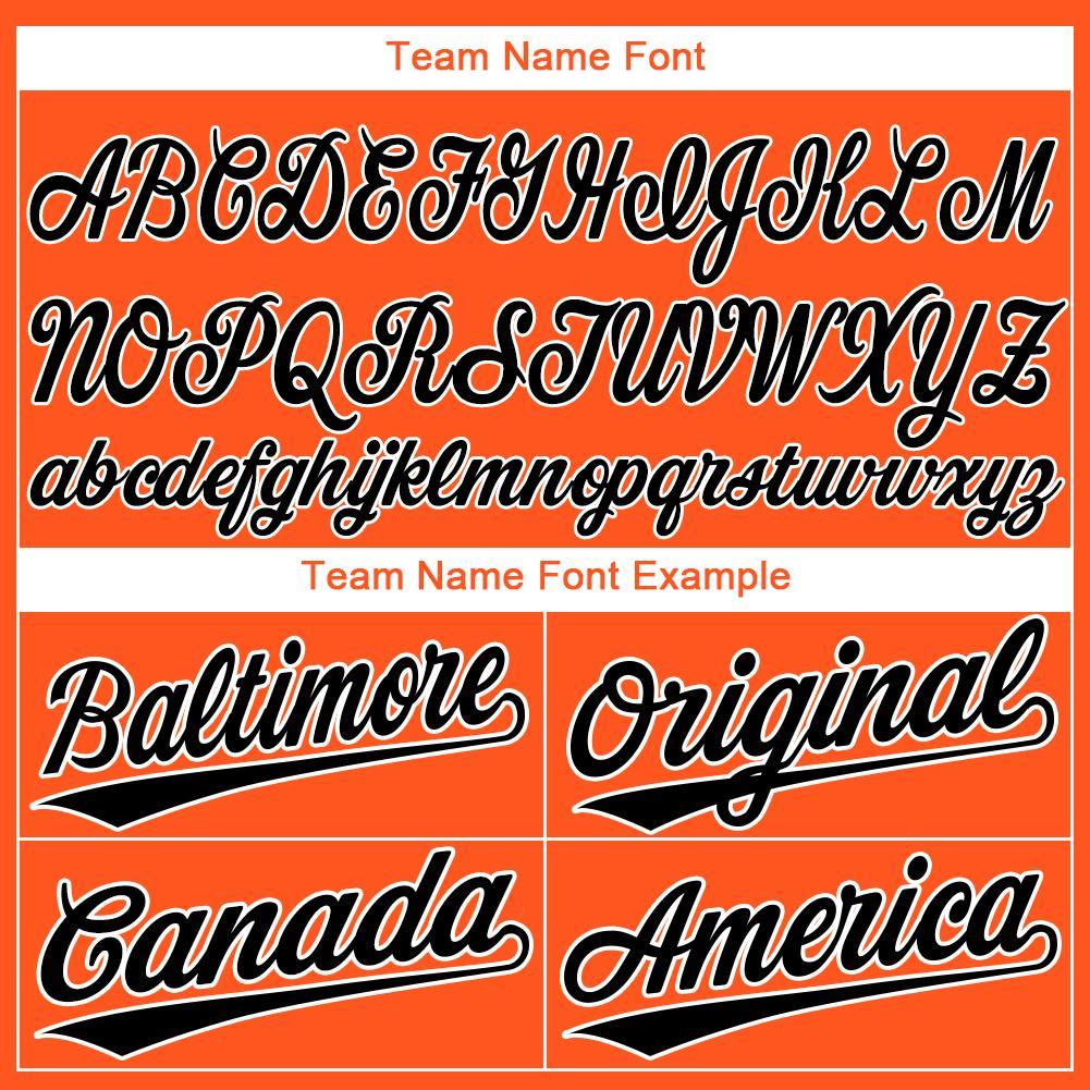 Custom Orange Black-White Baseball Jersey view 5