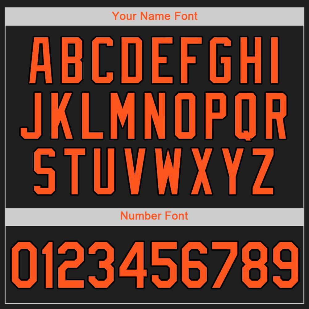 Custom Black Orange Baseball Jersey view 5