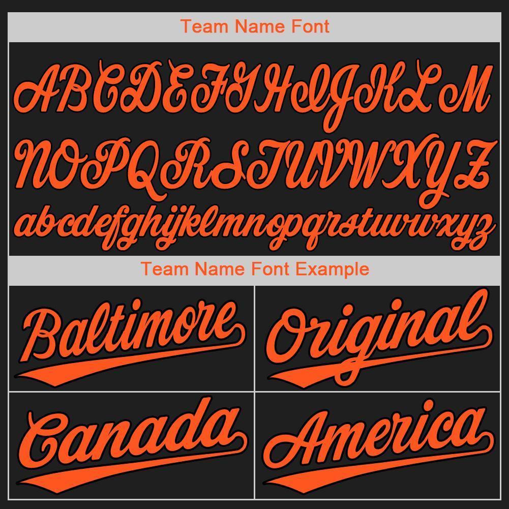 Custom Black Orange Baseball Jersey view 6