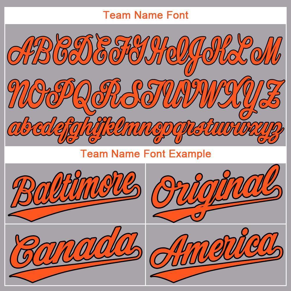 Custom Gray Orange-Black Baseball Jersey view 5