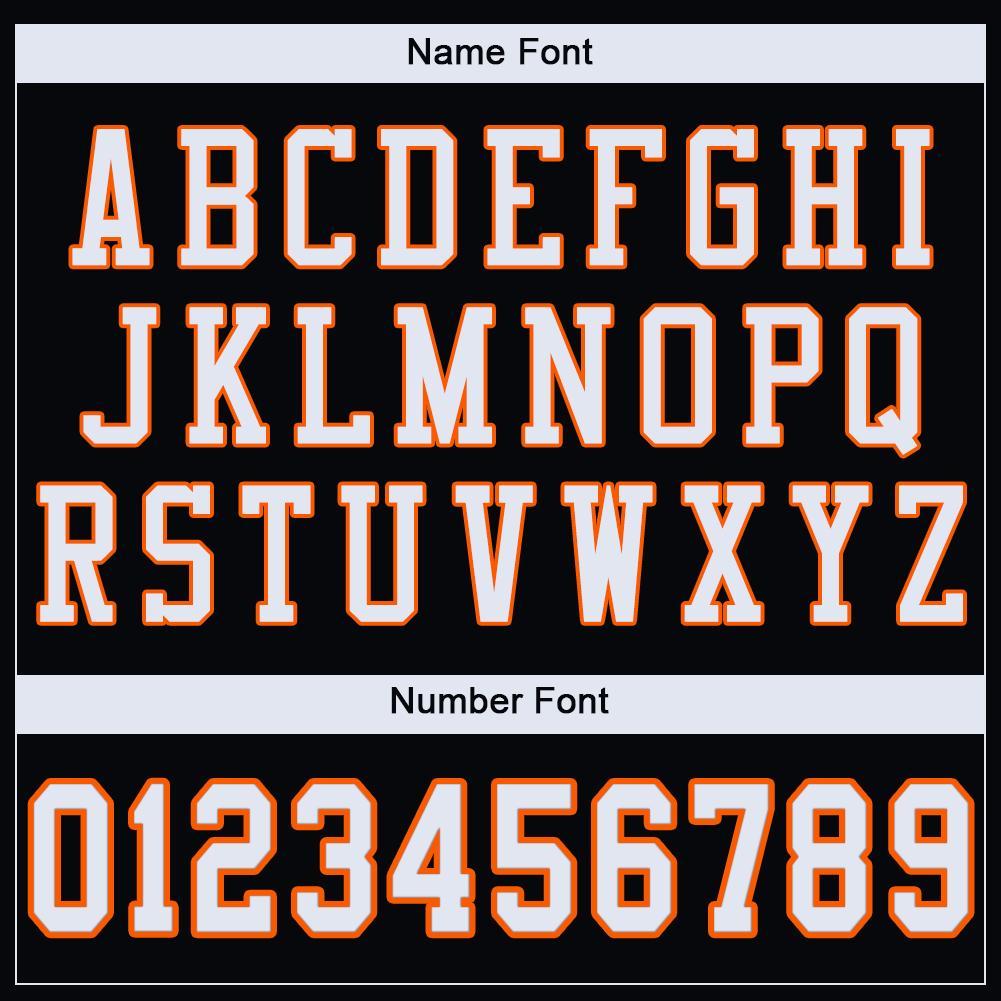 Custom Black White-Orange Mesh Authentic Football Jersey view 5