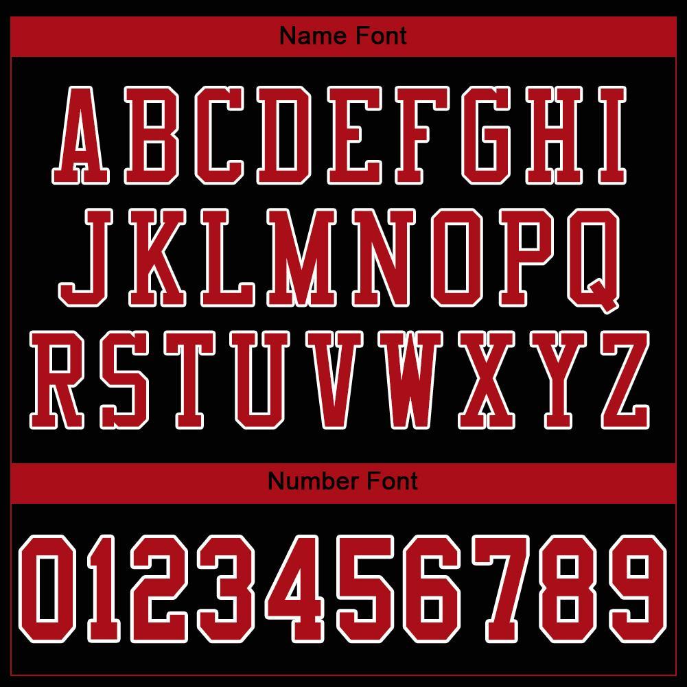 Custom Black Red-White Mesh Authentic Football Jersey view 6