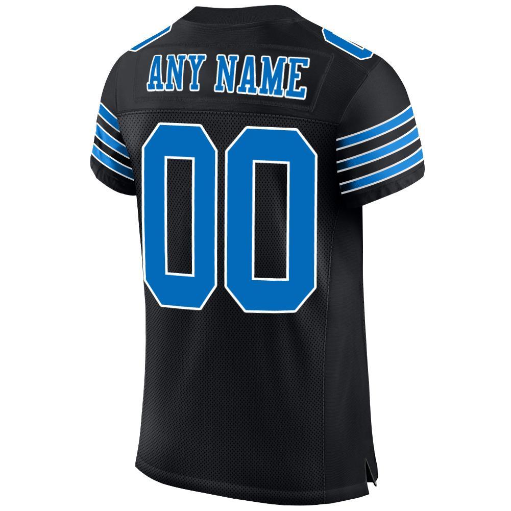 Custom Black Panther Blue-White Mesh Authentic Football Jersey view 3