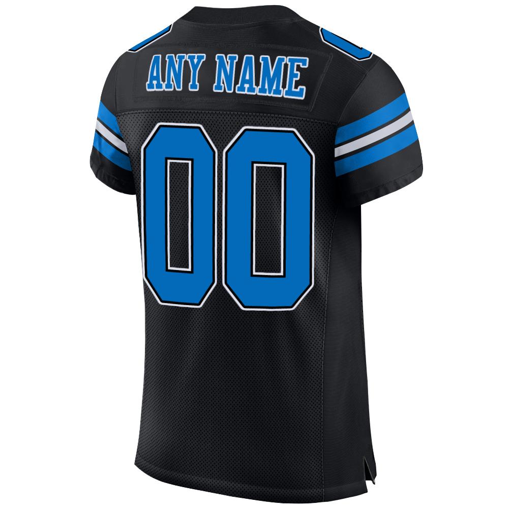 Custom Black Panther Blue-White Mesh Authentic Football Jersey view 3