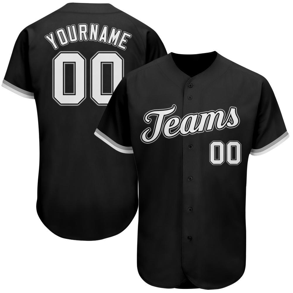 Custom Black White-Gray Authentic Baseball Jersey - Main View
