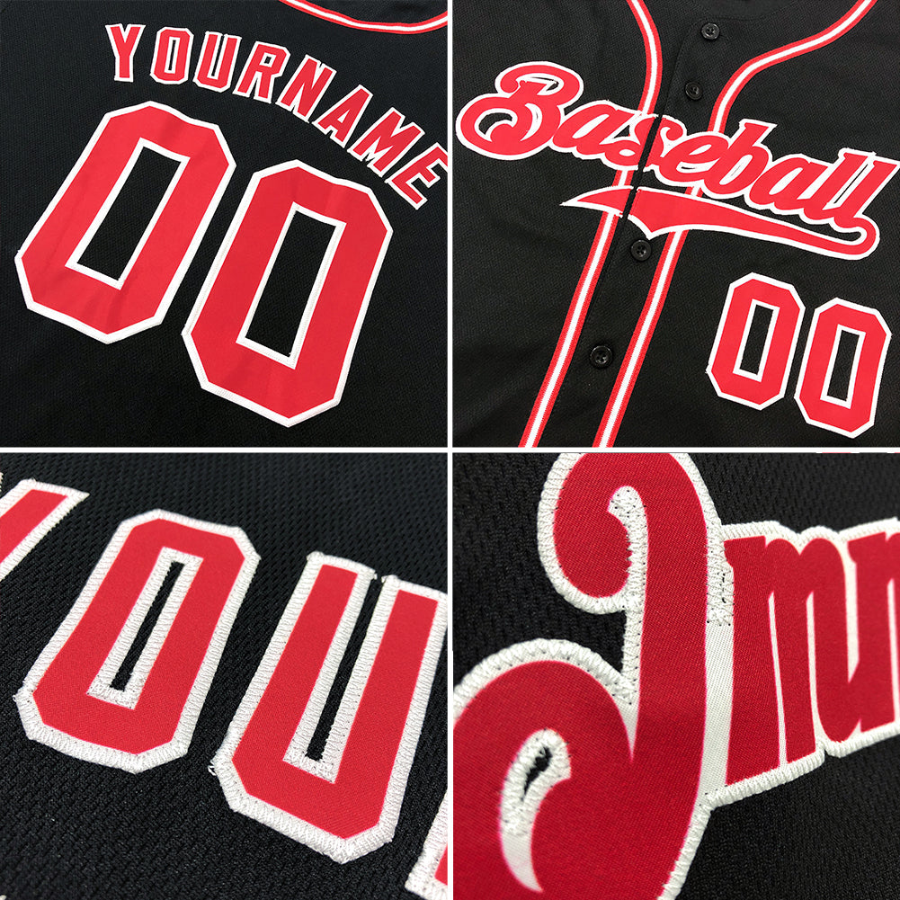 Custom Black Gray-Purple Authentic Baseball Jersey view 6