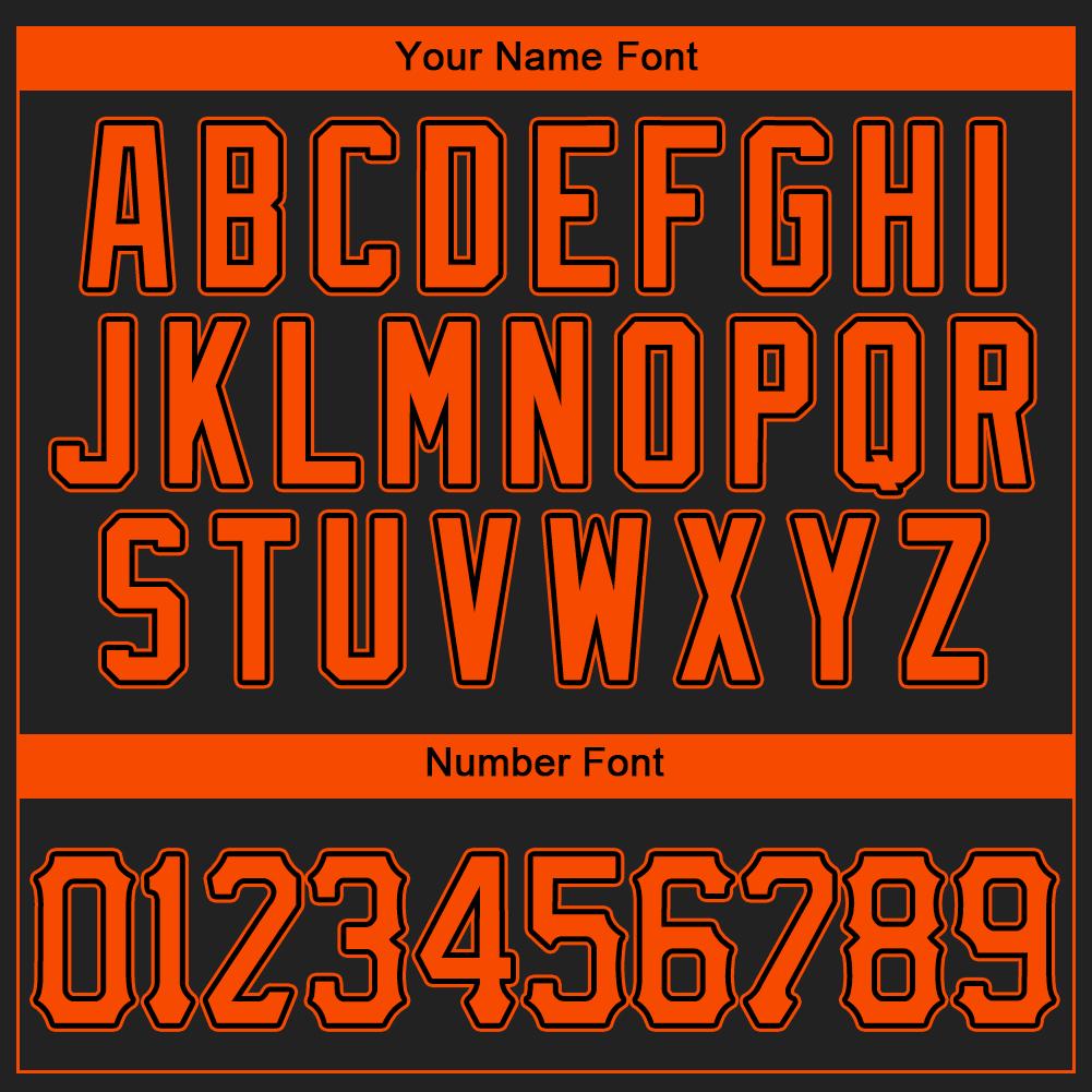 Custom Black Orange Authentic Baseball Jersey view 4