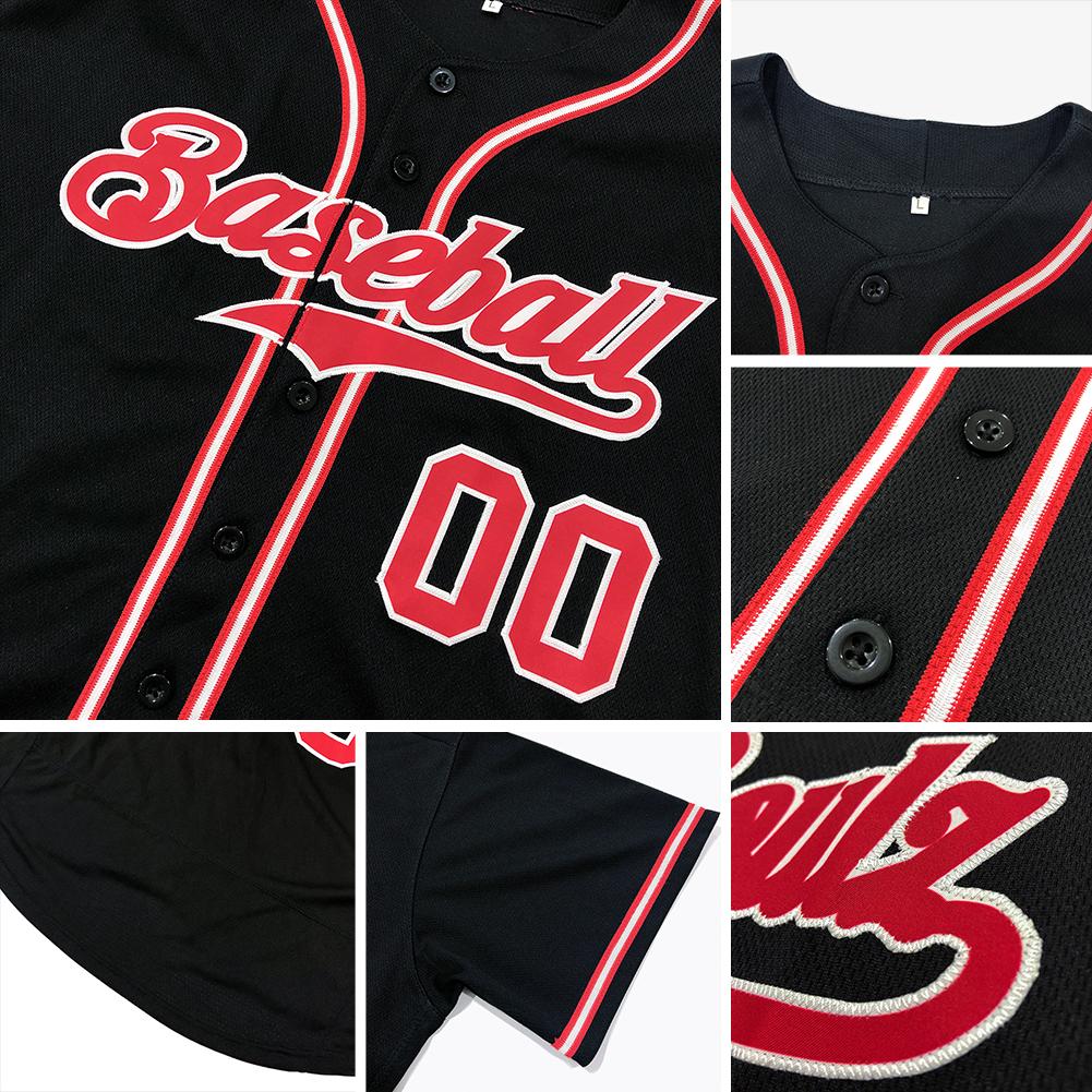 Custom Black Orange Authentic Baseball Jersey view 6