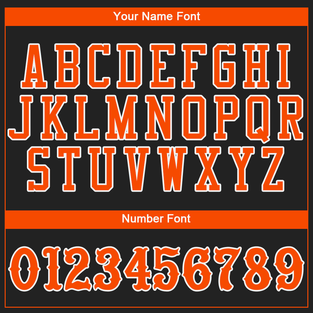 Custom Black Orange-White Authentic Baseball Jersey view 4