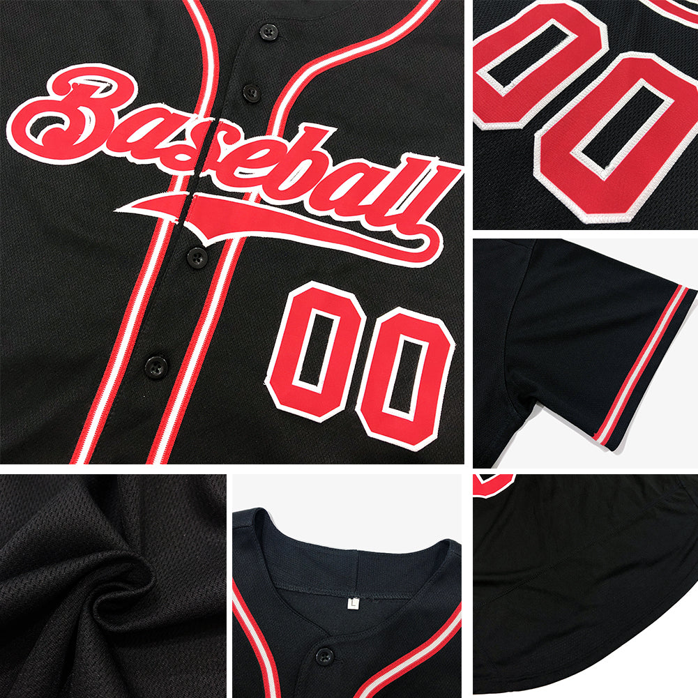 Custom Black White-Gray Authentic Baseball Jersey view 6