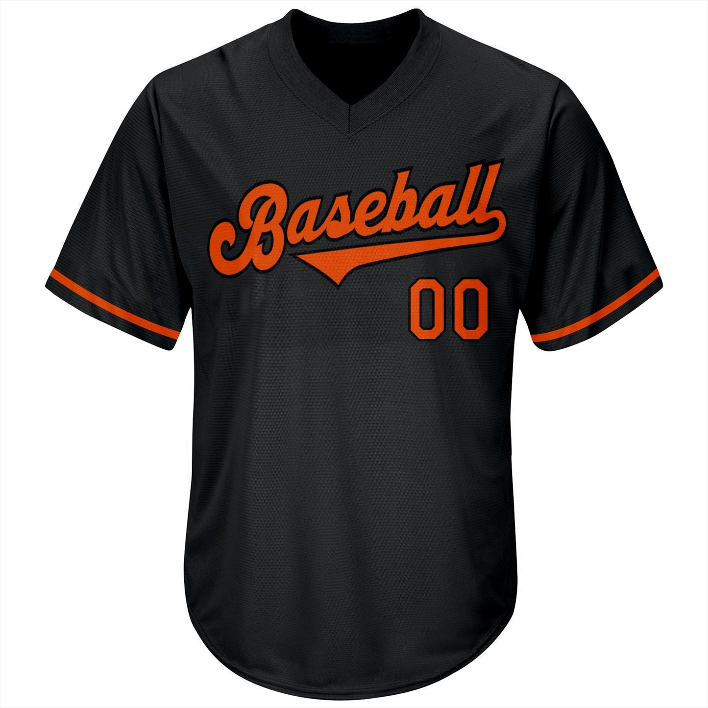 Custom Black Orange-Black Authentic Throwback Rib-Knit Baseball Jersey Shirt view 2