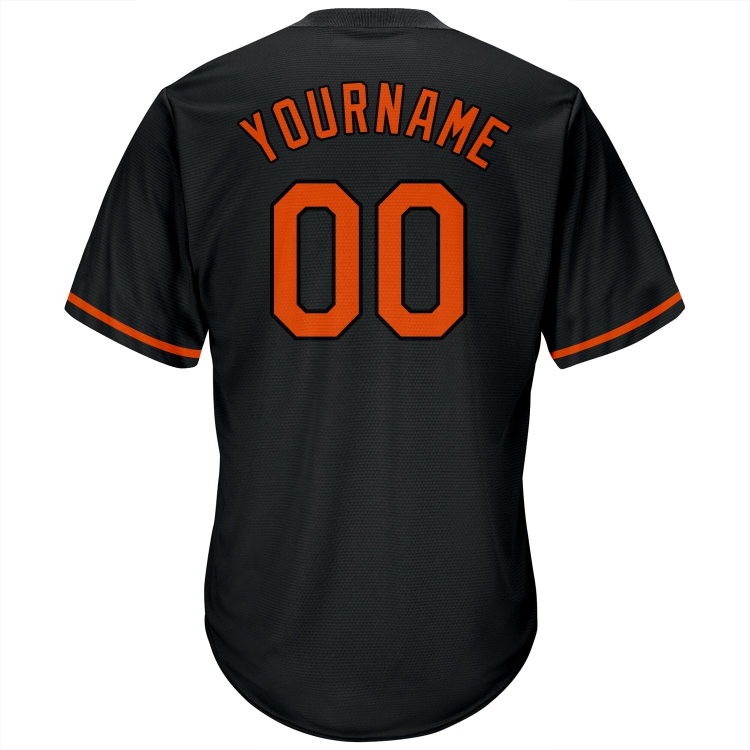 Custom Black Orange-Black Authentic Throwback Rib-Knit Baseball Jersey Shirt view 3