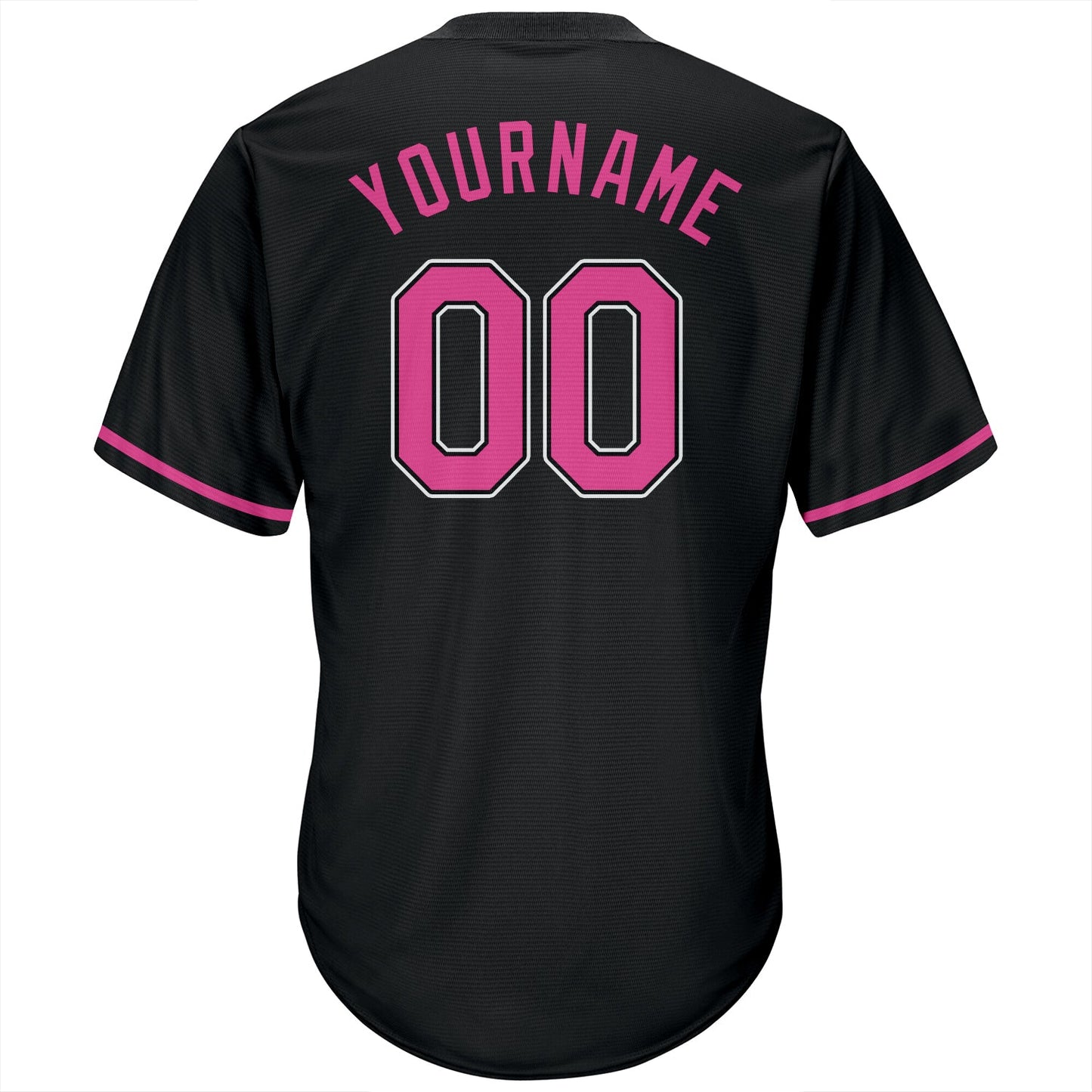 Custom Black Pink-White Authentic Throwback Rib-Knit Baseball Jersey Shirt view 3