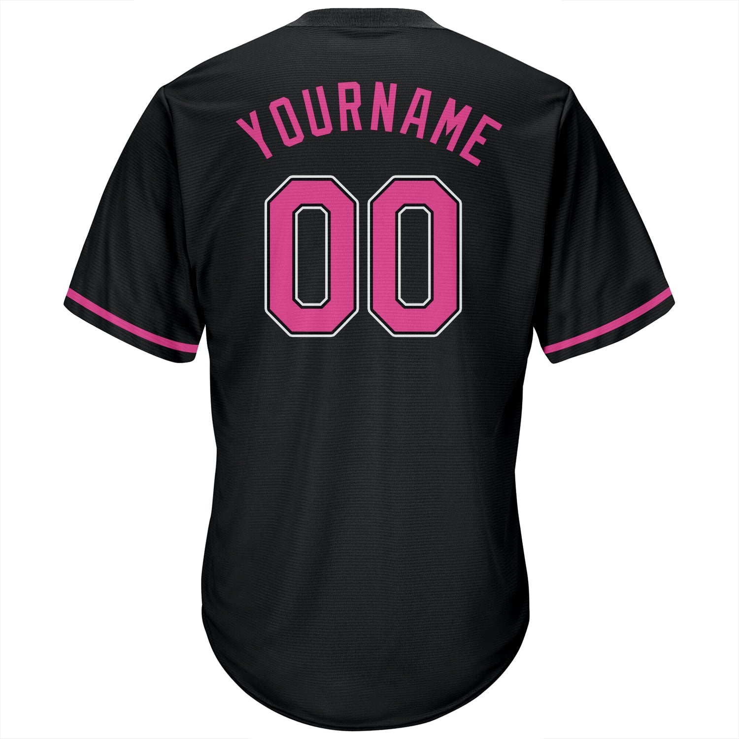 Custom Black Pink-White Authentic Throwback Rib-Knit Baseball Jersey Shirt view 3