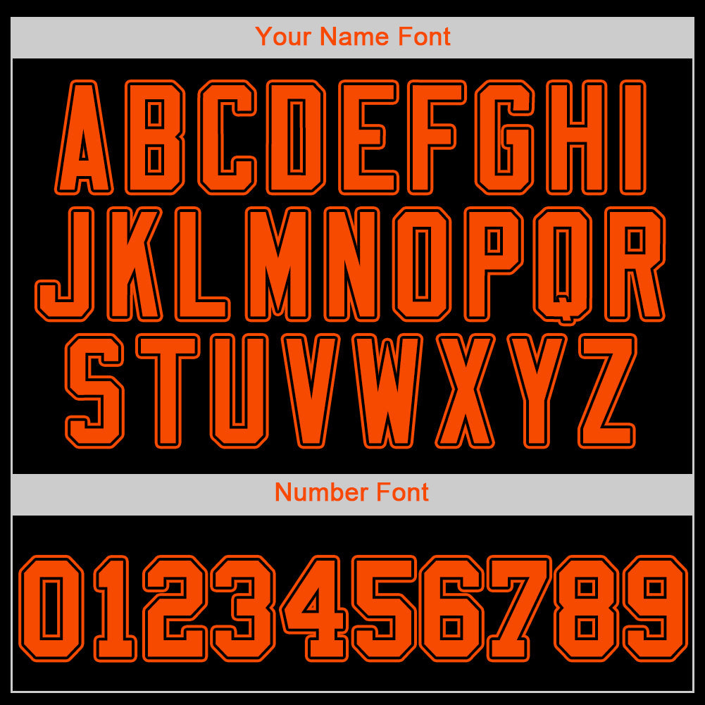 Custom Black Orange-Black Authentic Baseball Jersey view 4