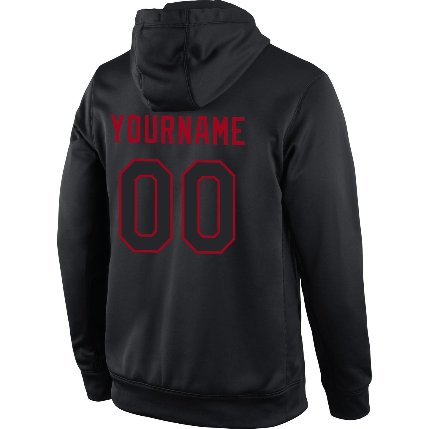 Custom Stitched Black Black-Red Sports Pullover Sweatshirt Hoodie view 4