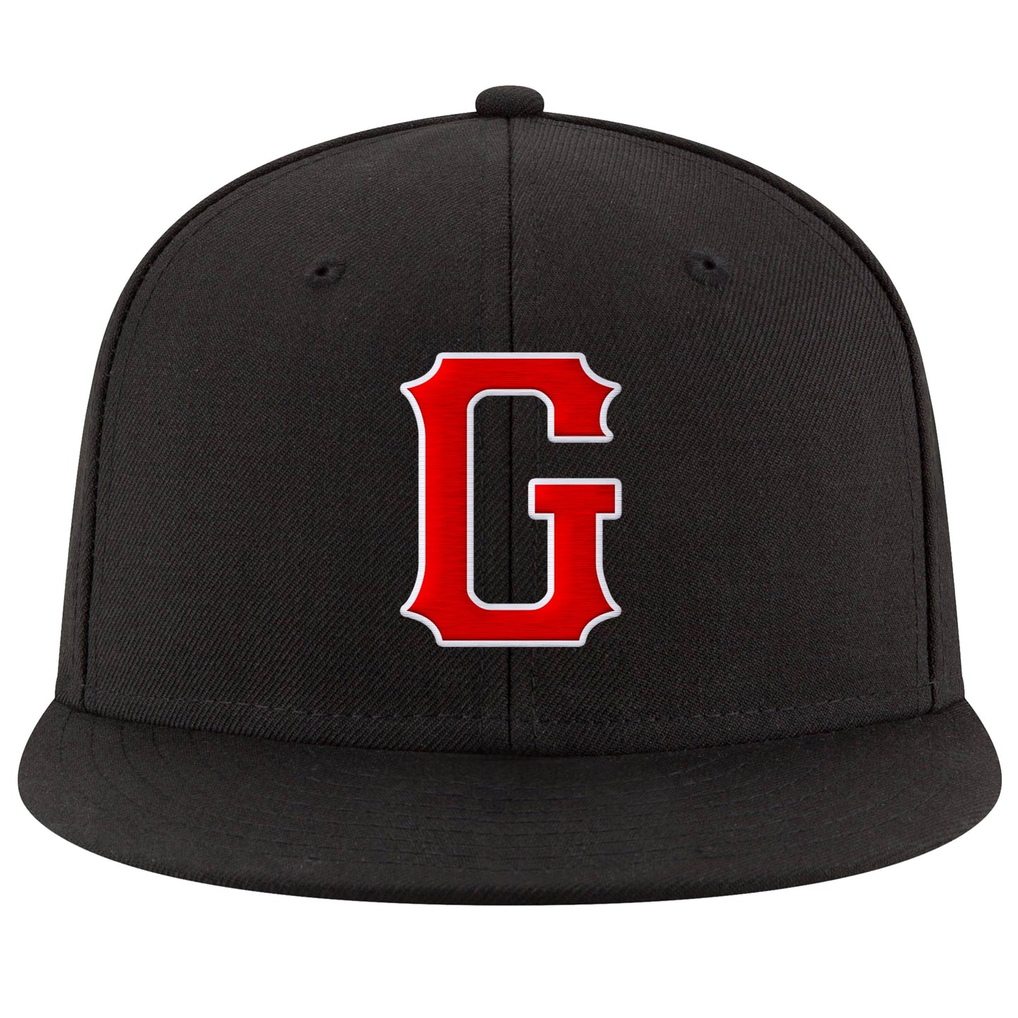 Custom Black Red-White Stitched Adjustable Snapback Hat view 2