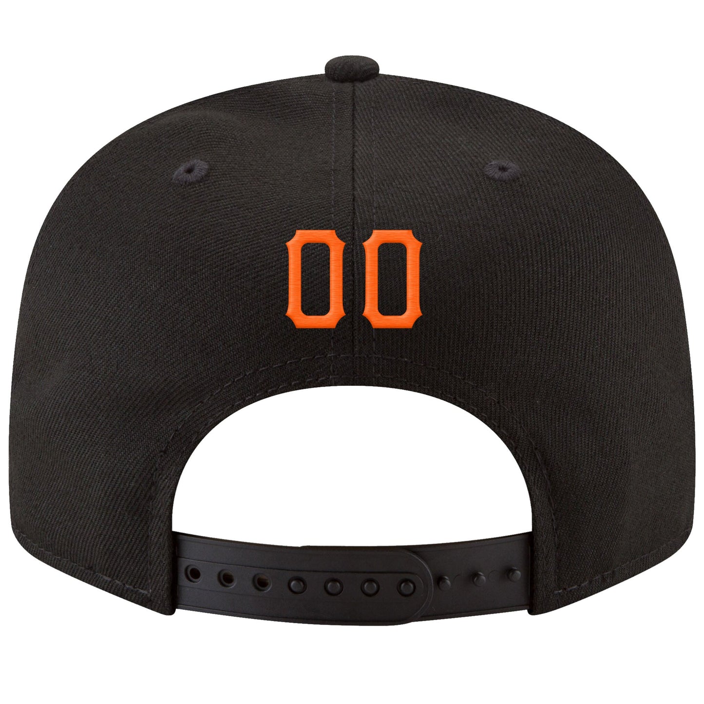 Custom Black Orange-White Stitched Adjustable Snapback Hat view 3