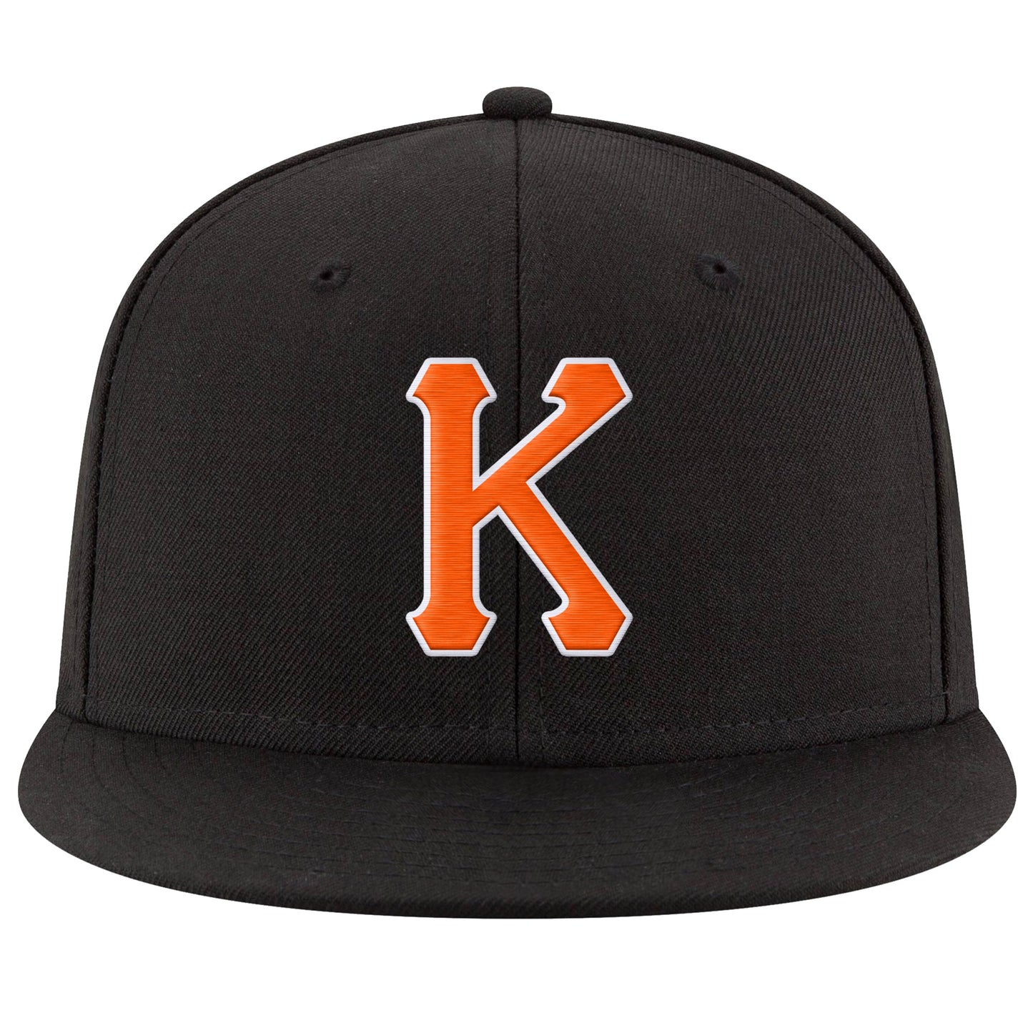 Custom Black Orange-White Stitched Adjustable Snapback Hat view 2