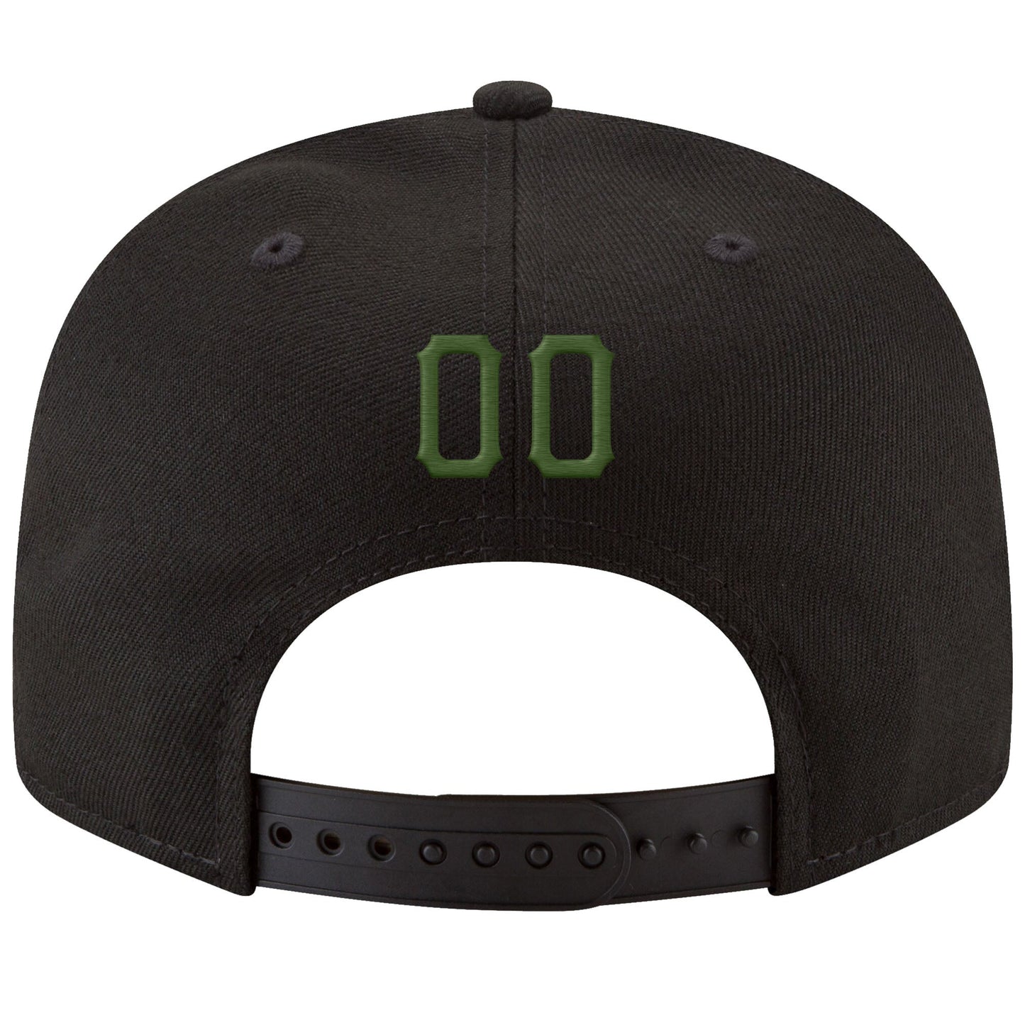 Custom Black Green-Gold Stitched Adjustable Snapback Hat view 3