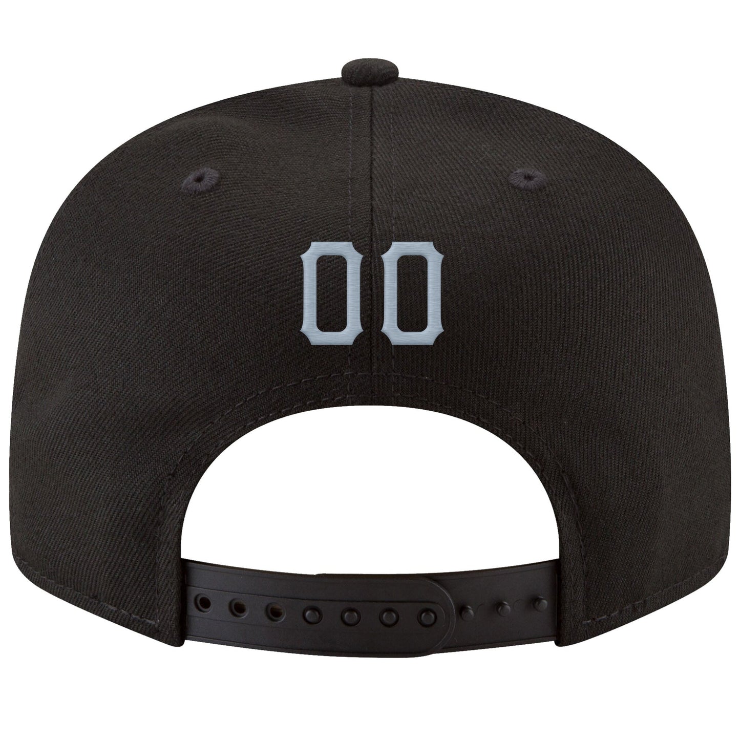Custom Black Light Gray-White Stitched Adjustable Snapback Hat view 3