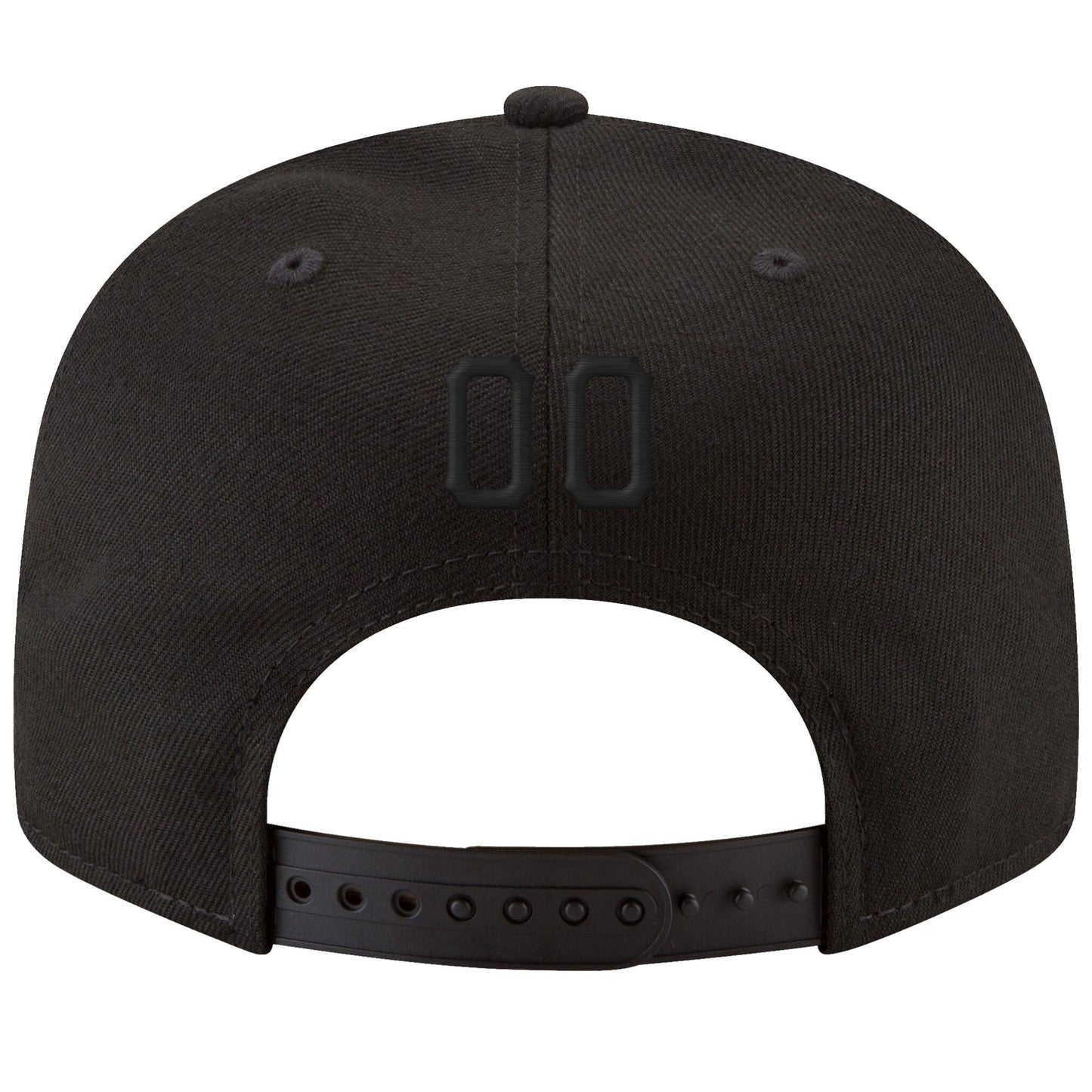 Custom Black Black-White Stitched Adjustable Snapback Hat view 3