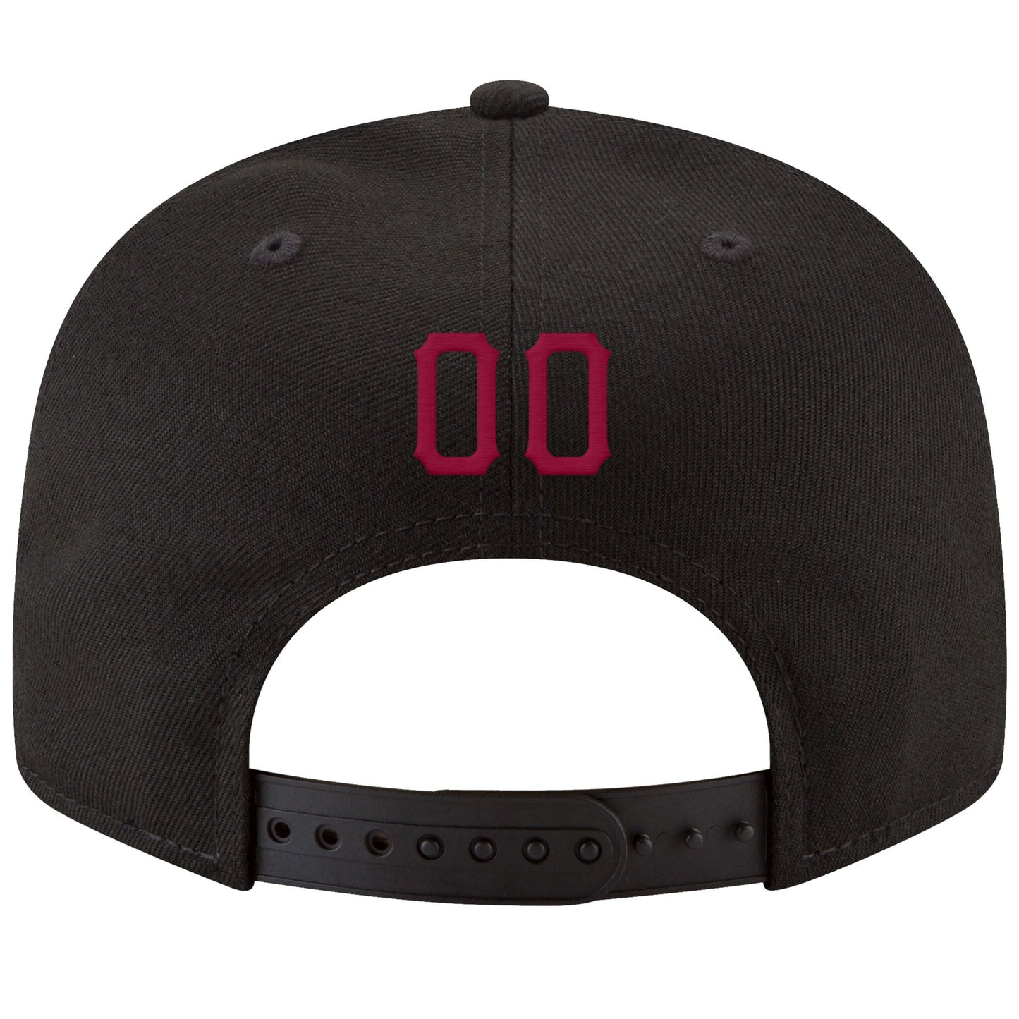 Custom Black Crimson-White Stitched Adjustable Snapback Hat view 3