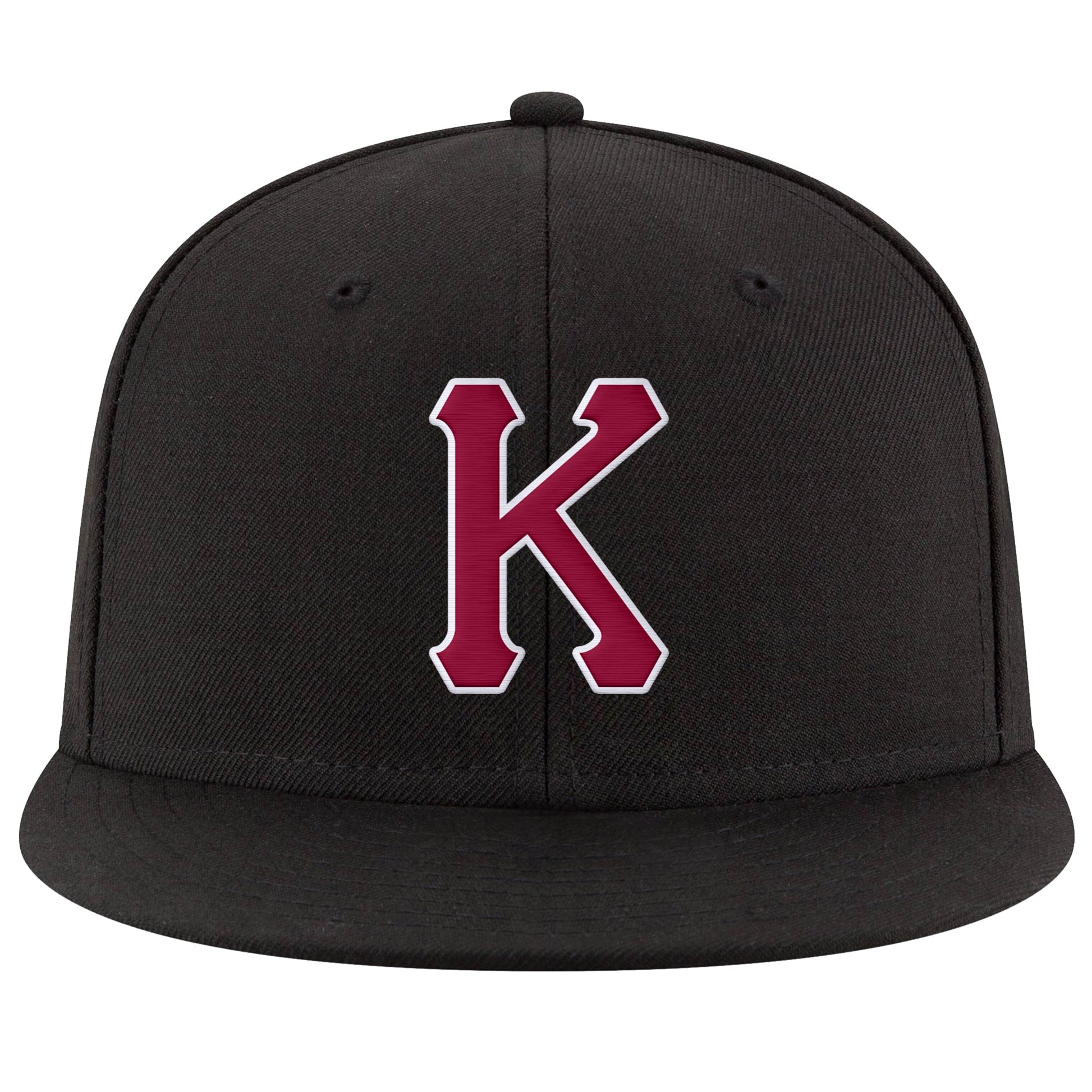 Custom Black Crimson-White Stitched Adjustable Snapback Hat view 2