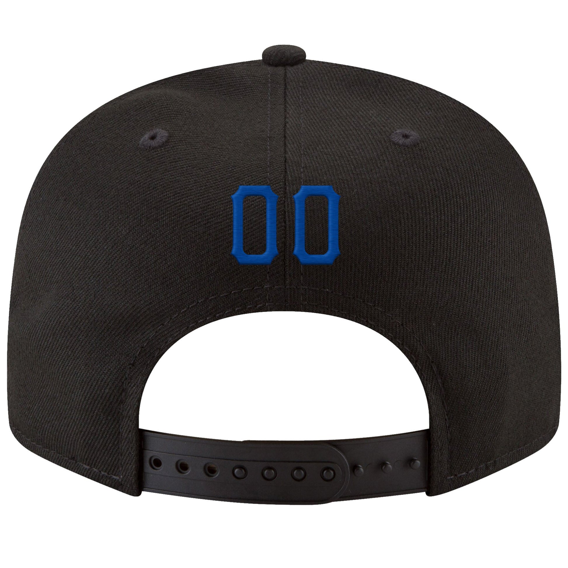 Custom Black Royal-Gold Stitched Adjustable Snapback Hat view 3
