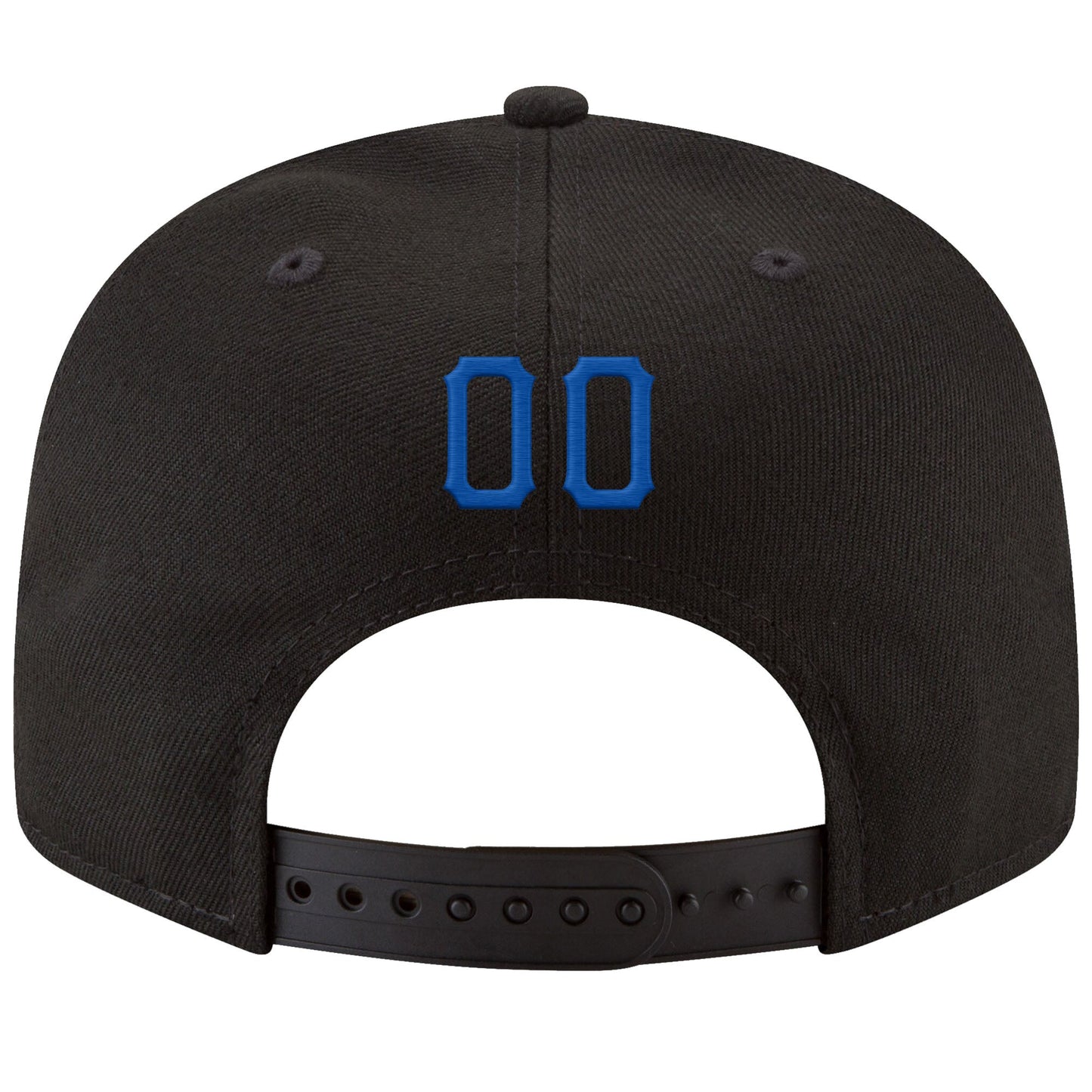 Custom Black Royal-Red Stitched Adjustable Snapback Hat view 3
