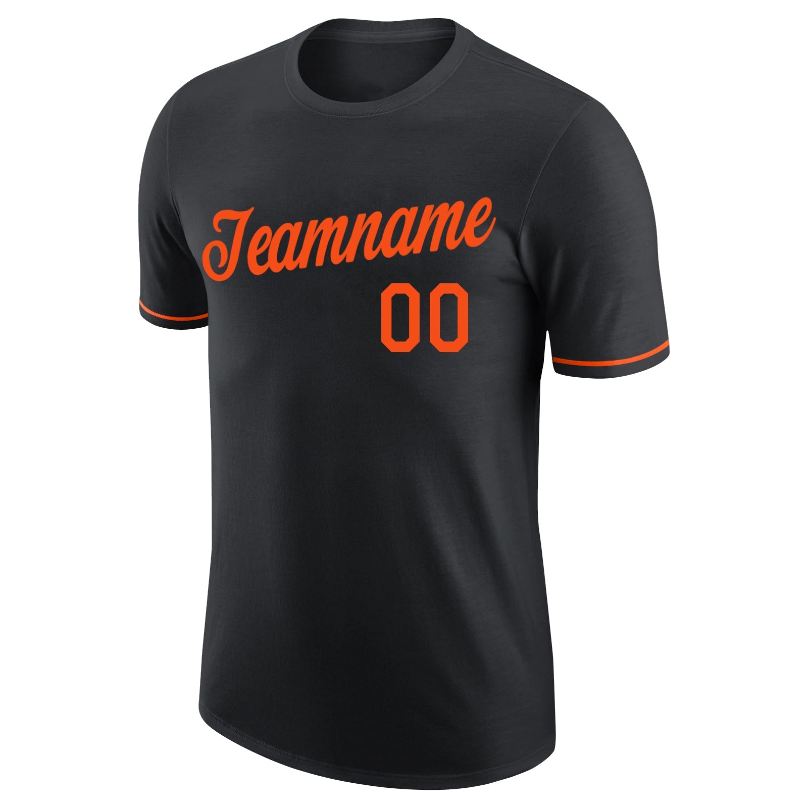Custom Black Orange Performance T-Shirt view 5