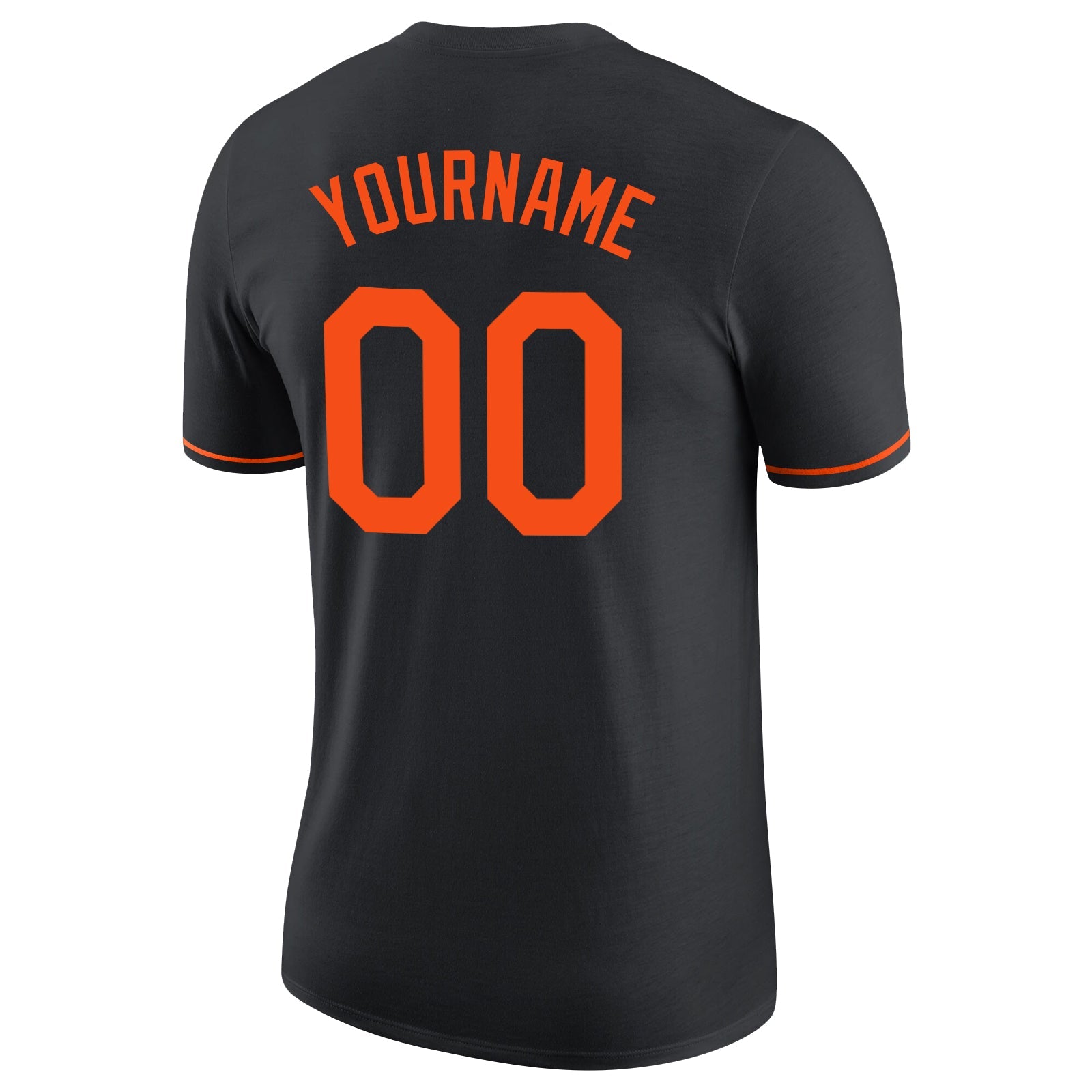 Custom Black Orange Performance T-Shirt view 6