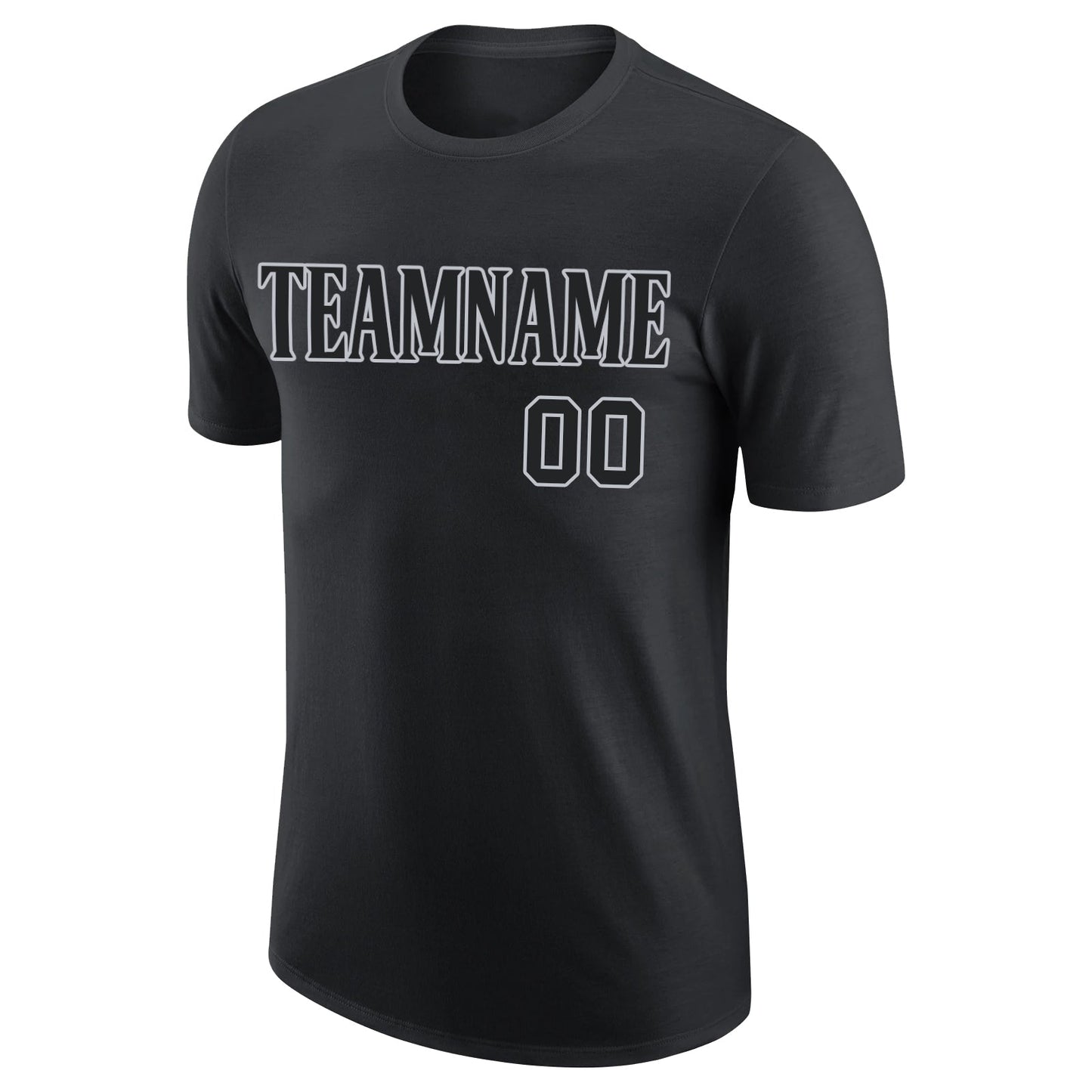 Custom Black Black-Gray Performance T-Shirt view 5