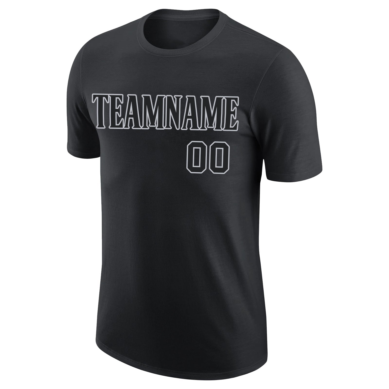 Custom Black Black-Gray Performance T-Shirt view 5