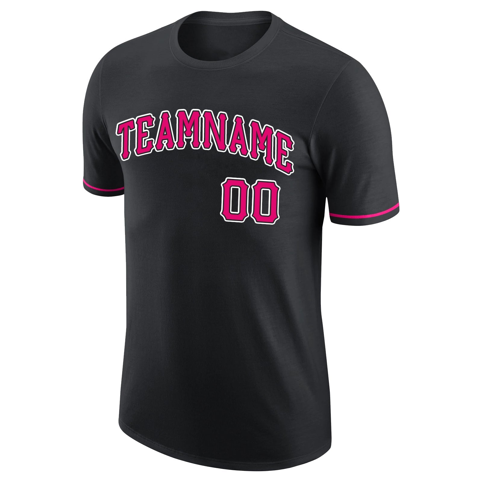 Custom Black Pink-White Performance T-Shirt view 5