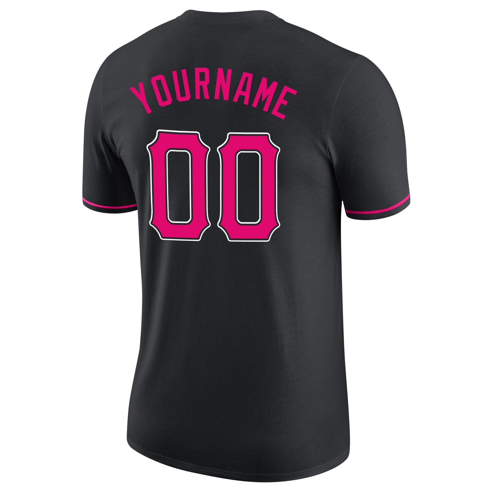 Custom Black Pink-White Performance T-Shirt view 6