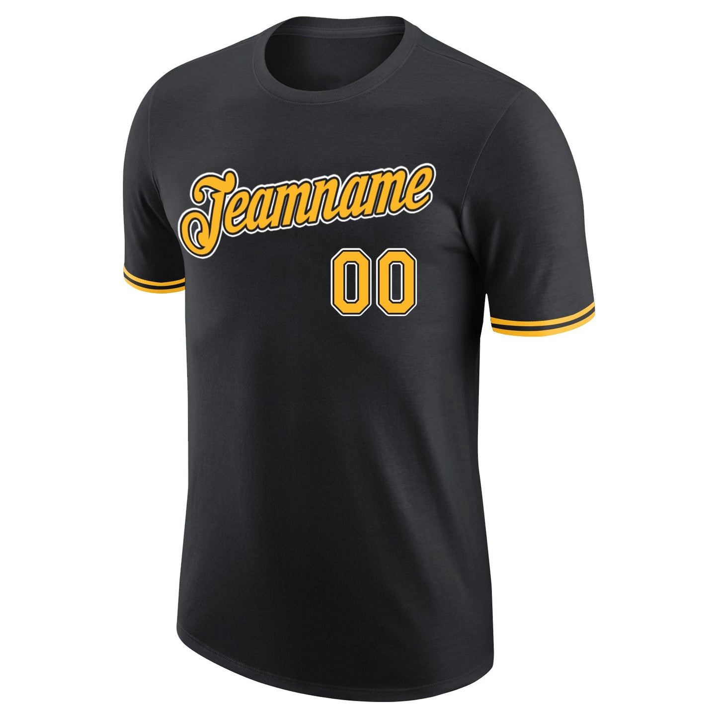 Custom Black Gold-White Performance T-Shirt view 5