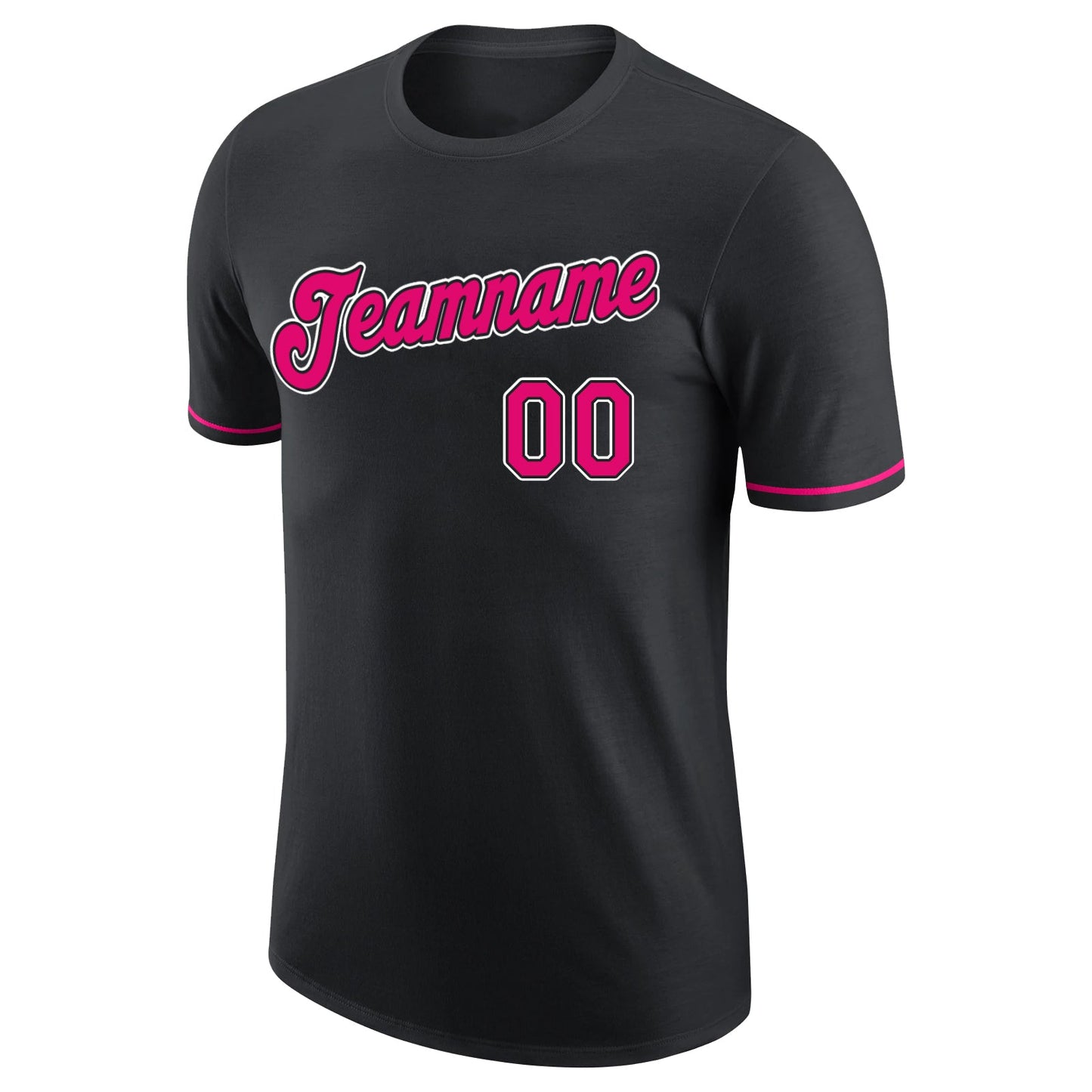 Custom Black Pink-White Performance T-Shirt view 6