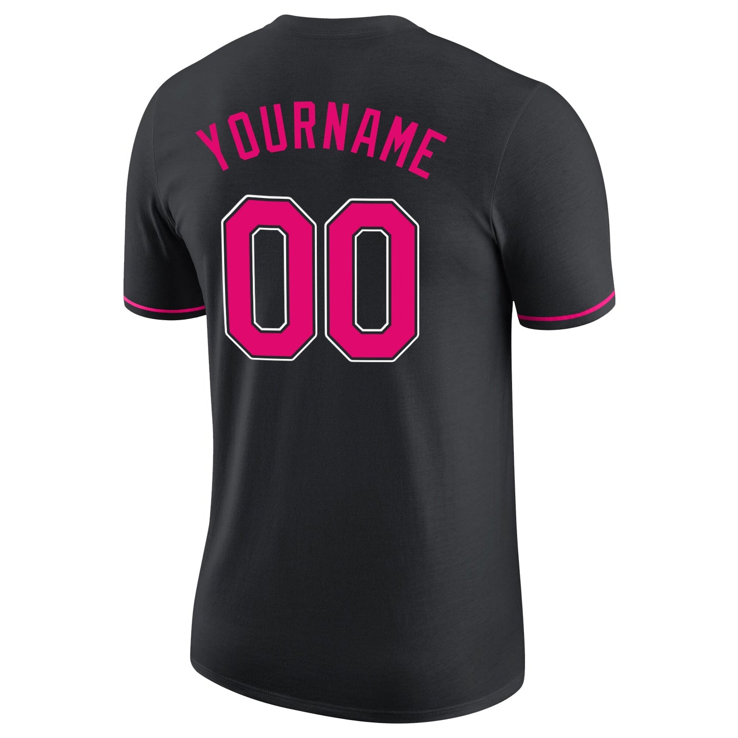 Custom Black Pink-White Performance T-Shirt view 7